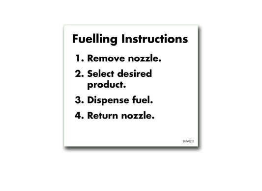 DUV021E - Fuelling Instructions decal