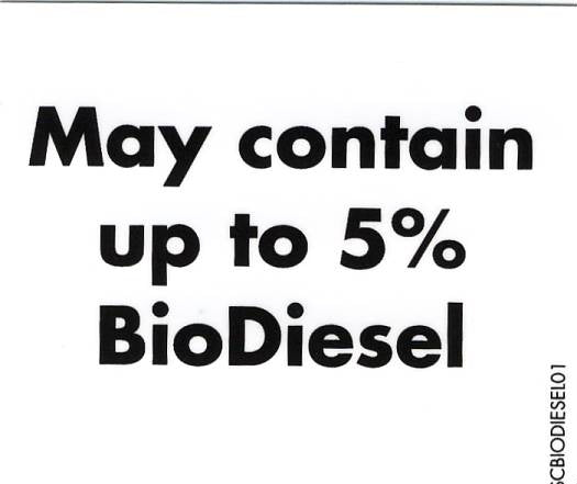 SH105538 - Biodiesel Pump Label