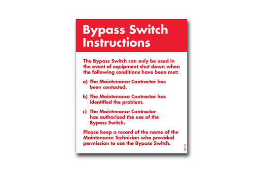 SR012E - Environmental Bypass Switch sign